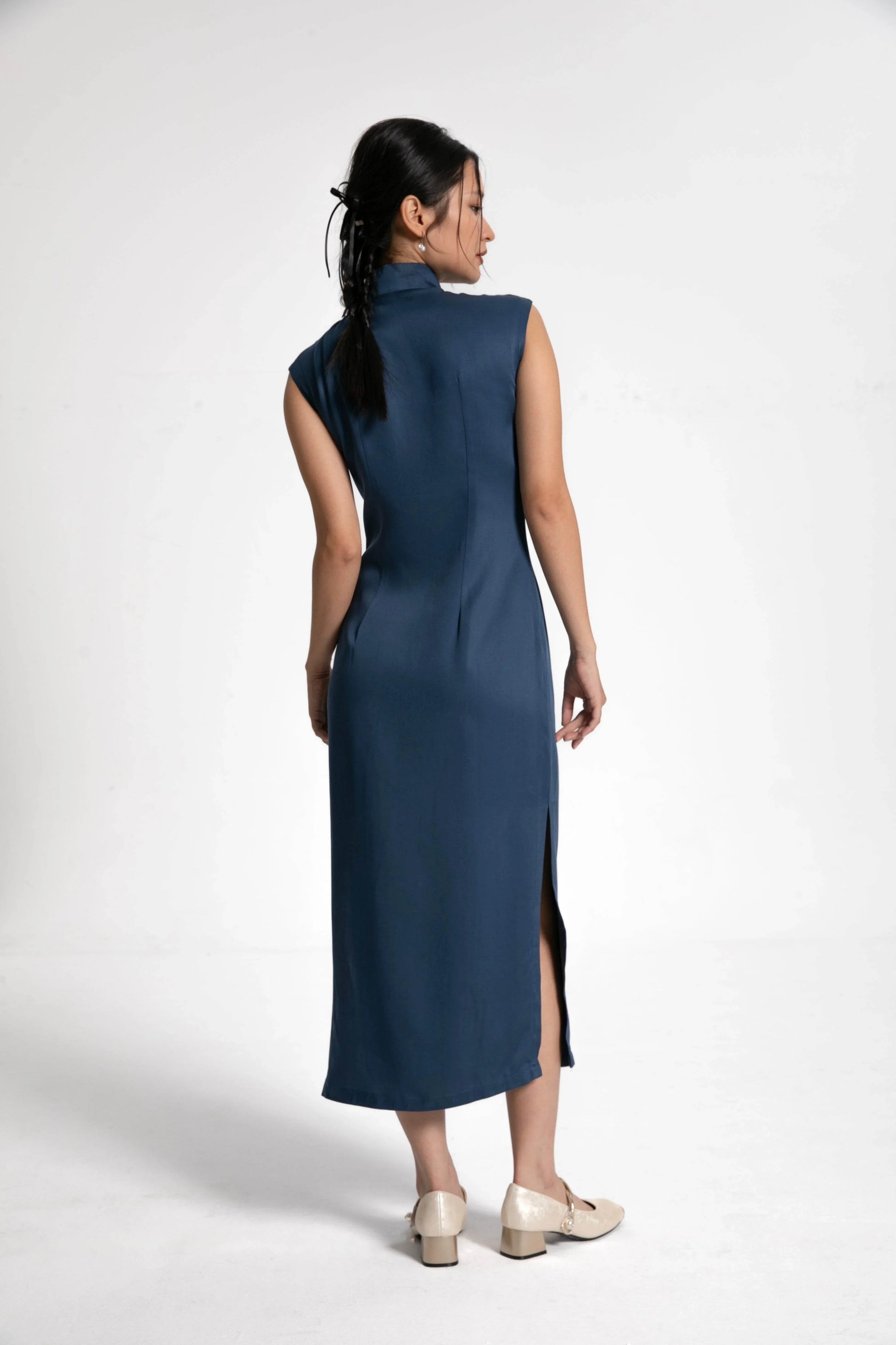 Long Blue Qipao / Cheongsam Dress - Kate Yang