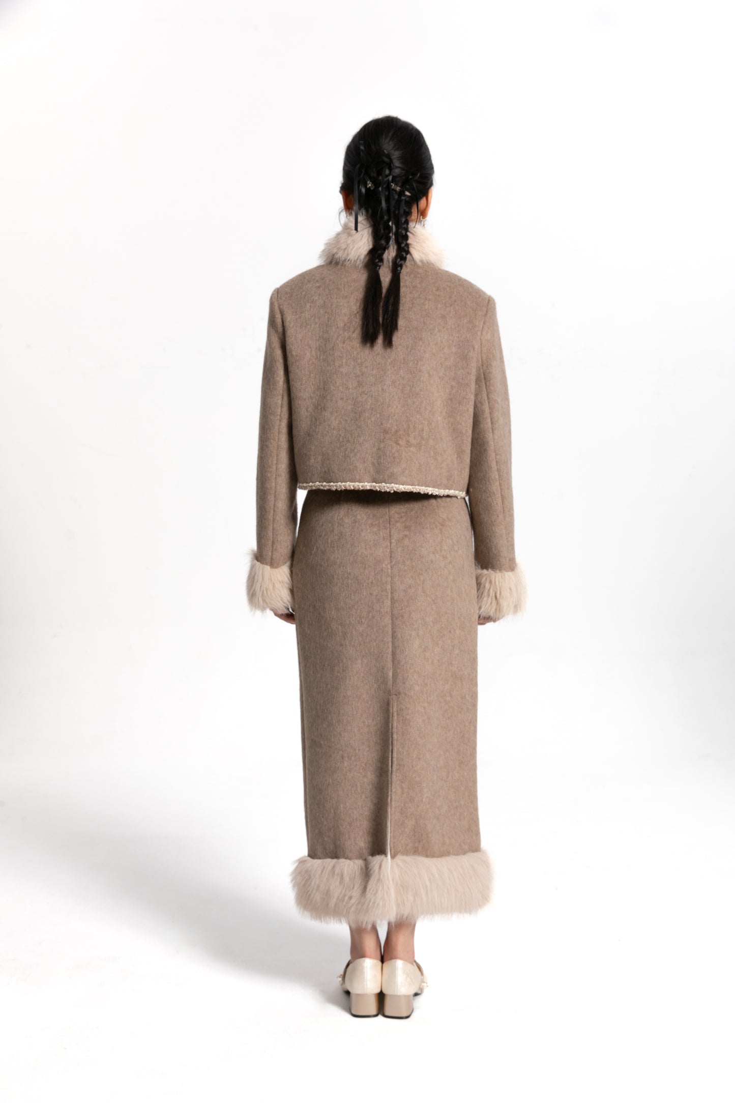 Fur Trimmed Winter Tang Suit