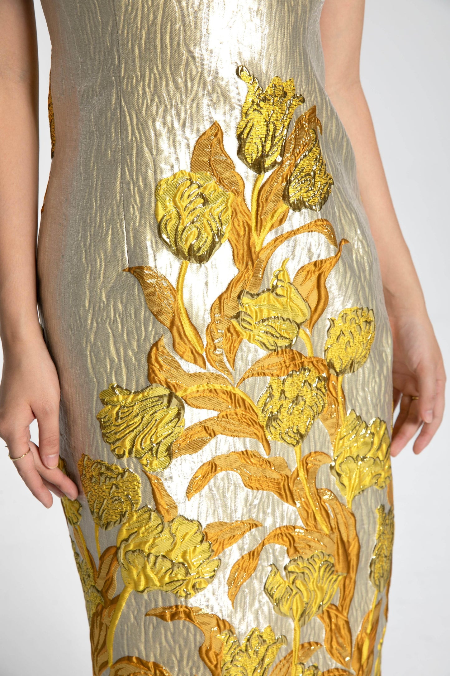 Modern Gold Formal Cheongsam / Qipao Evening Dress - Kate Yang