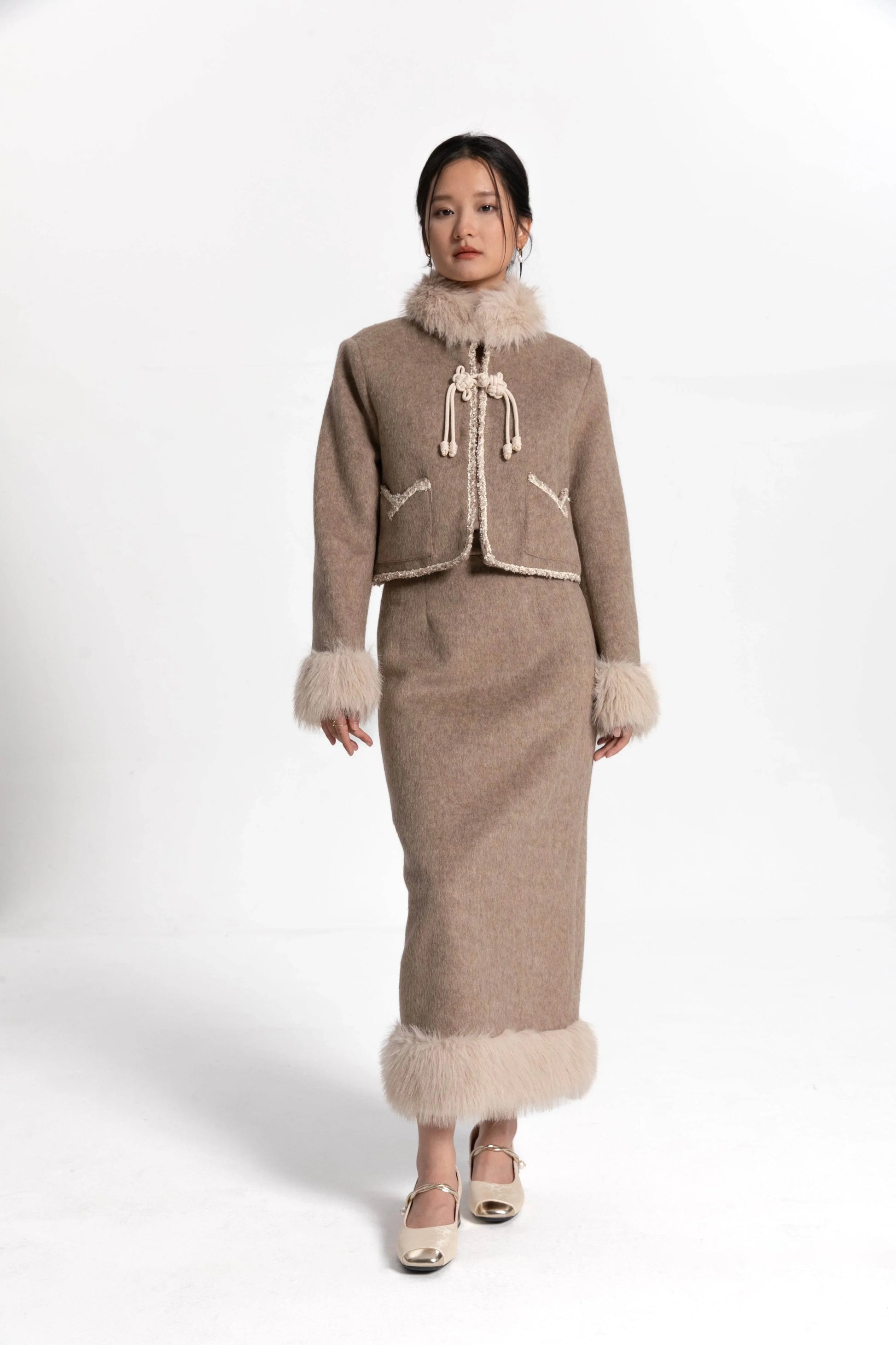 Fur Trimmed Tang Suit - Kate Yang