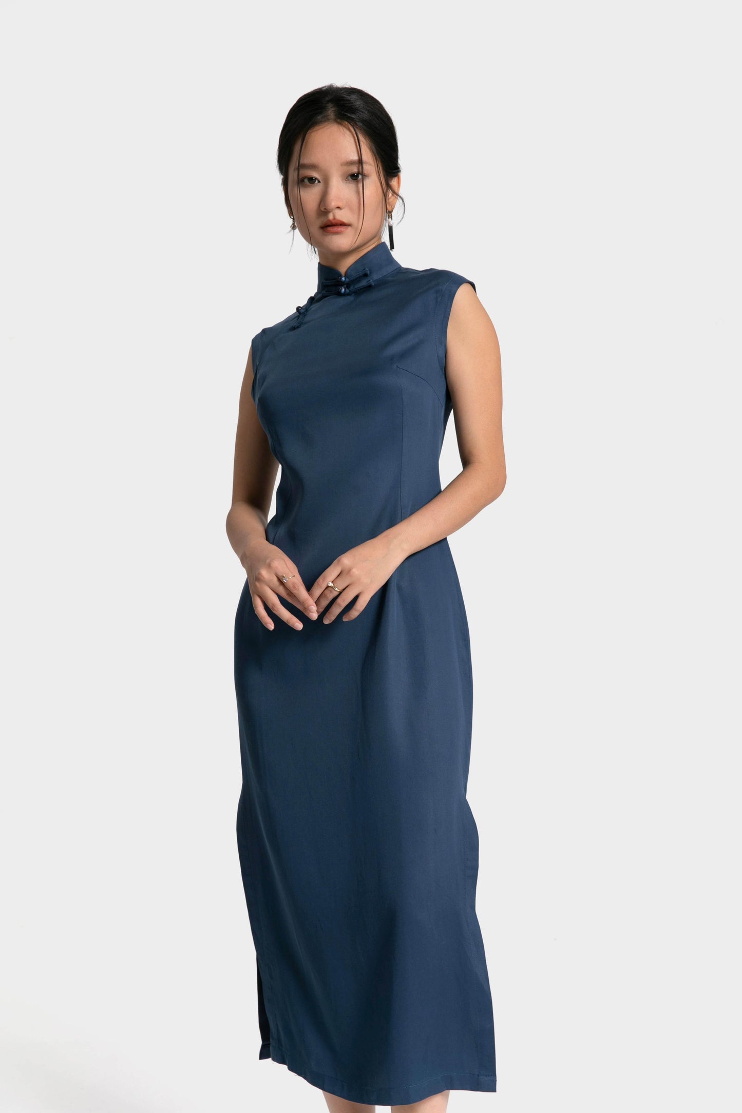 Long Blue Qipao / Cheongsam Dress - Kate Yang