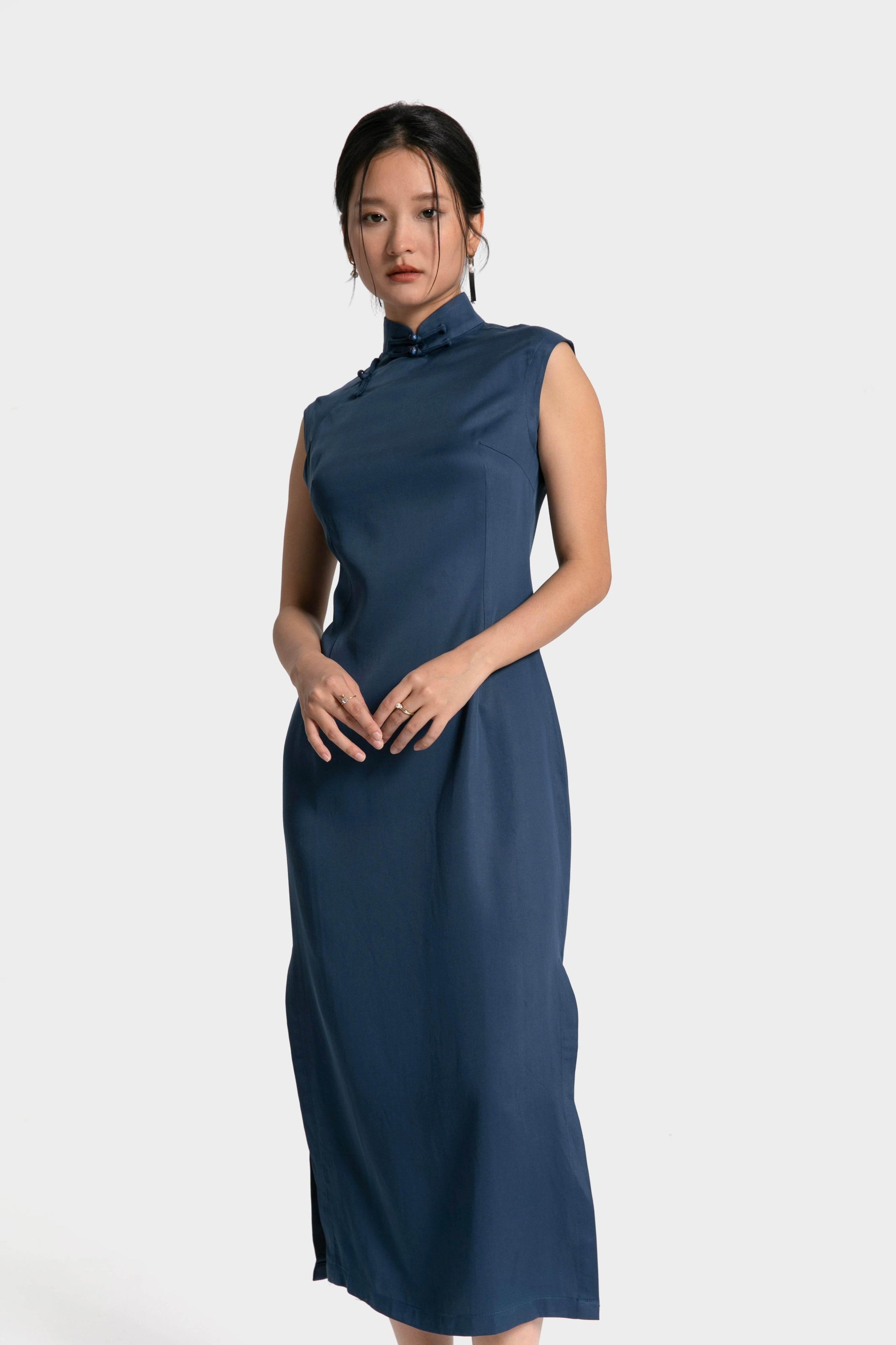 Long Blue Qipao / Cheongsam Dress - Kate Yang
