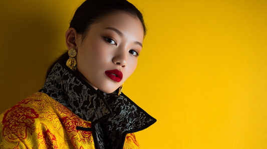 A woman wearing a modern Chinese-inspired jacket