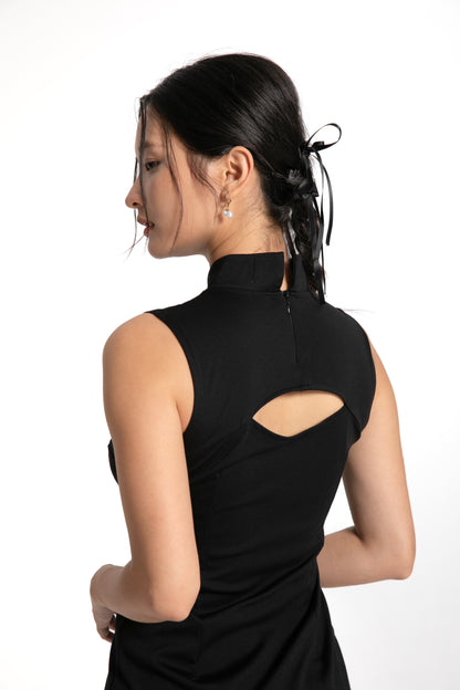 Bamboo Embroidered Cheongsam / Qipao Dress with Matching Jacket